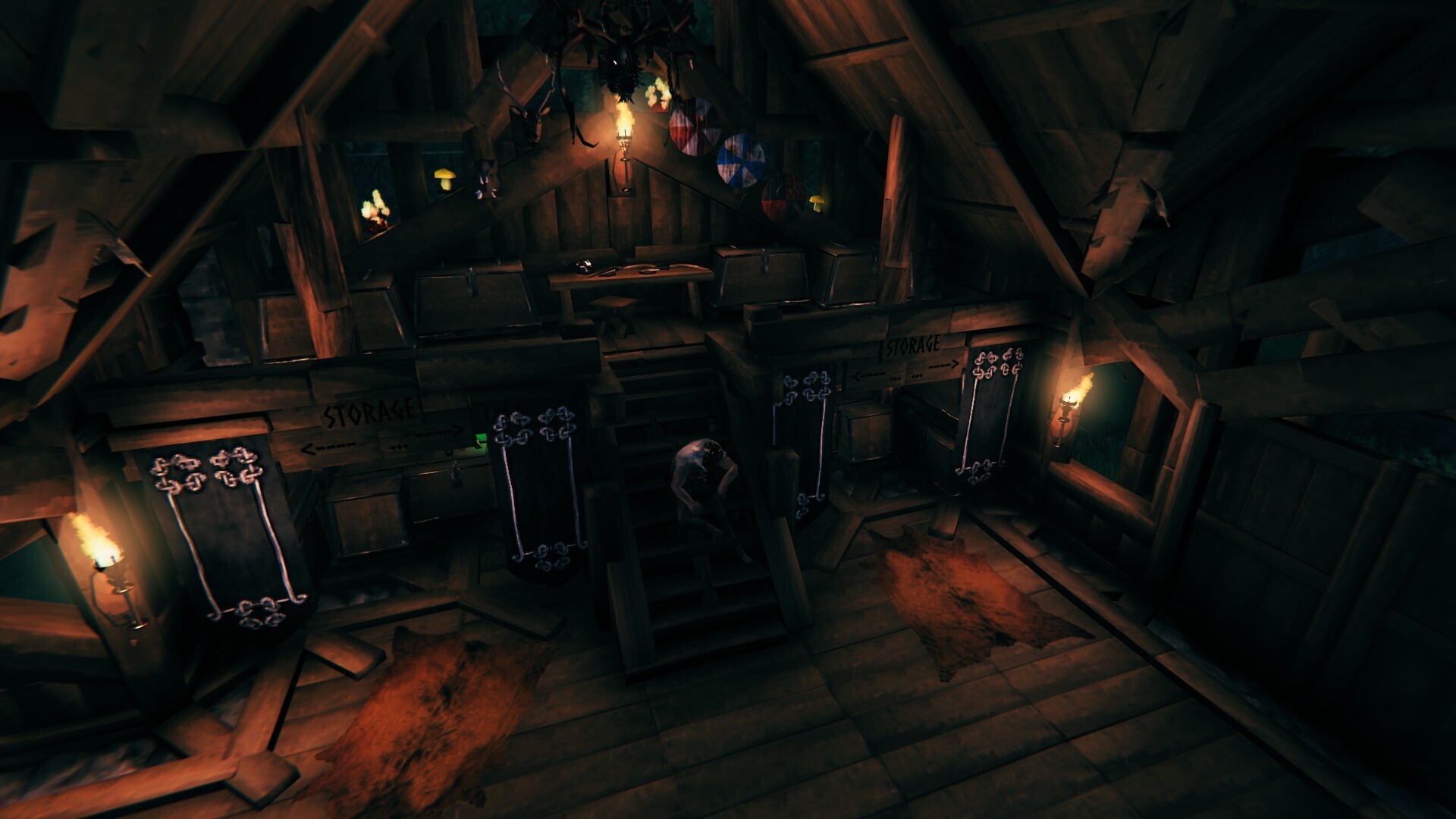 Little storage room (chests are hidden under stairs and behind curtains