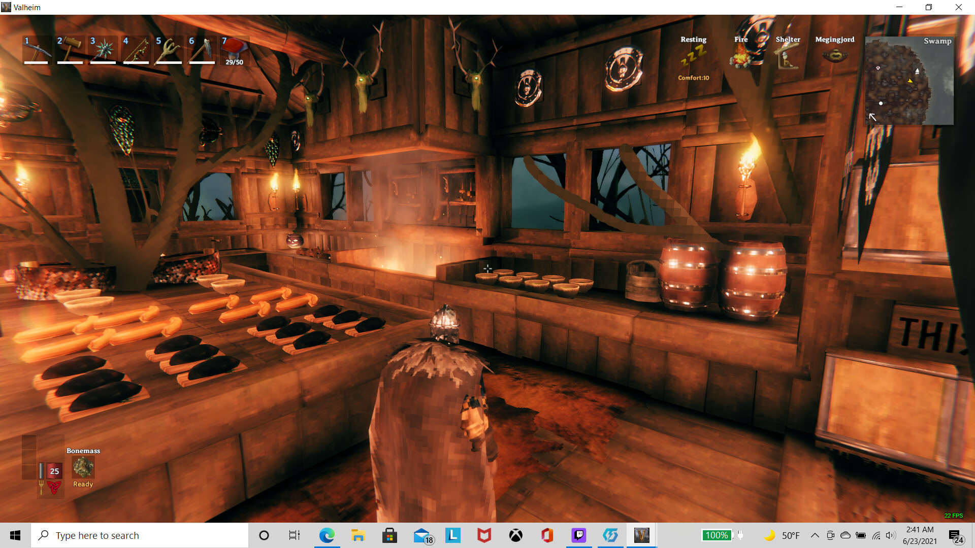 Large swamp treehouse Valheim Build