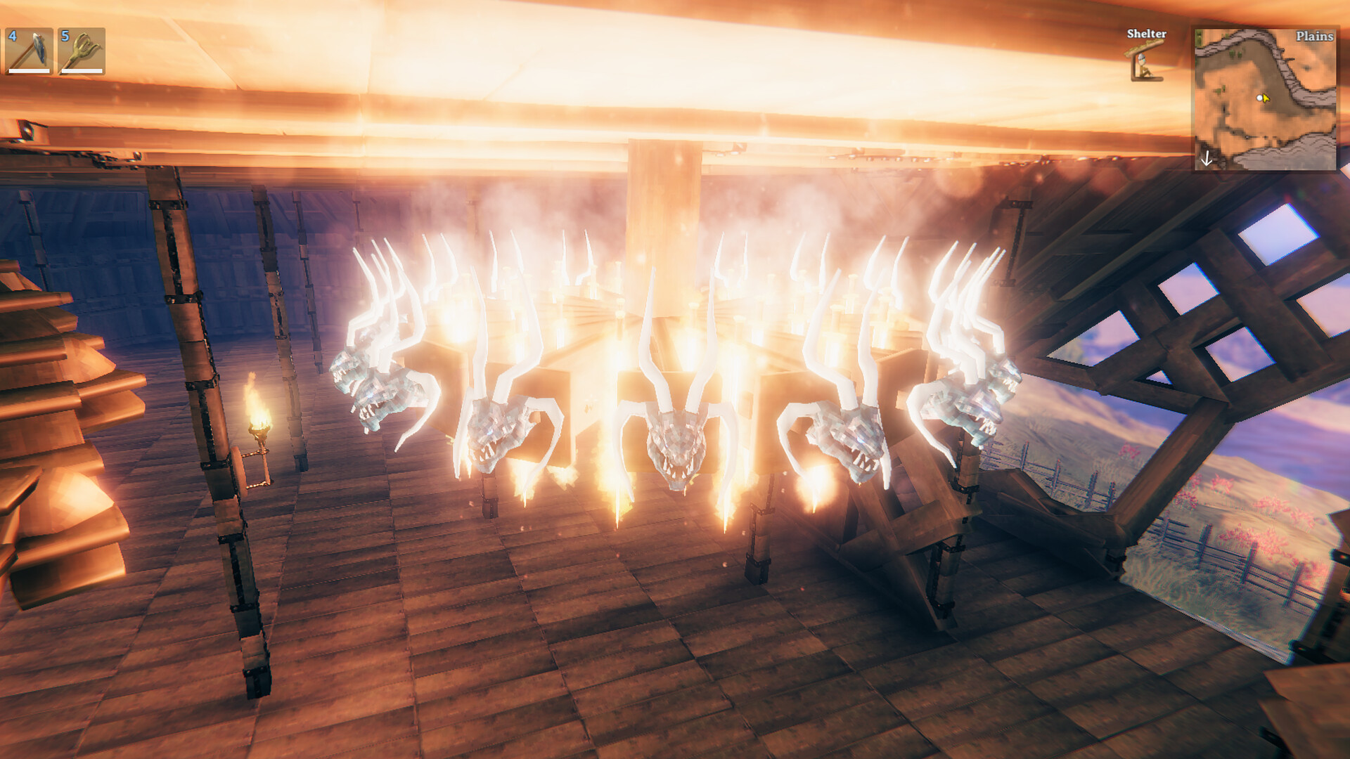 A few chandeliers Valheim Build