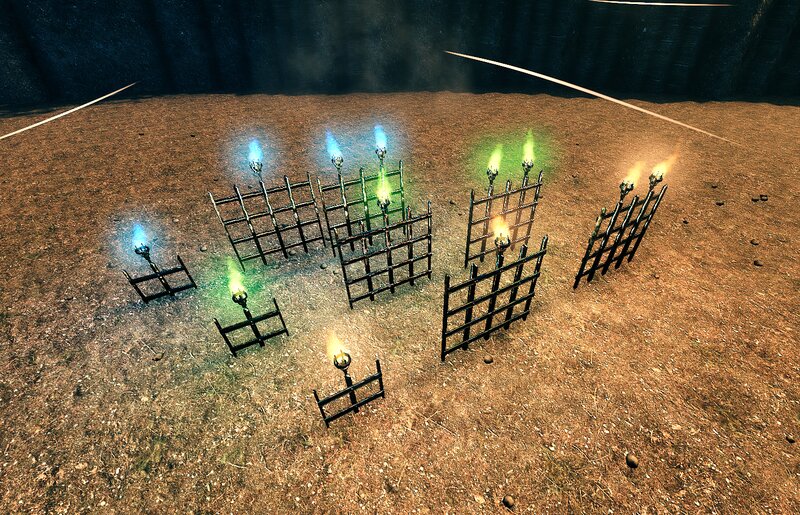 Lit floors, fences and poles Valheim Build