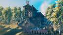 plains hillside  windmill dock house Valheim Build