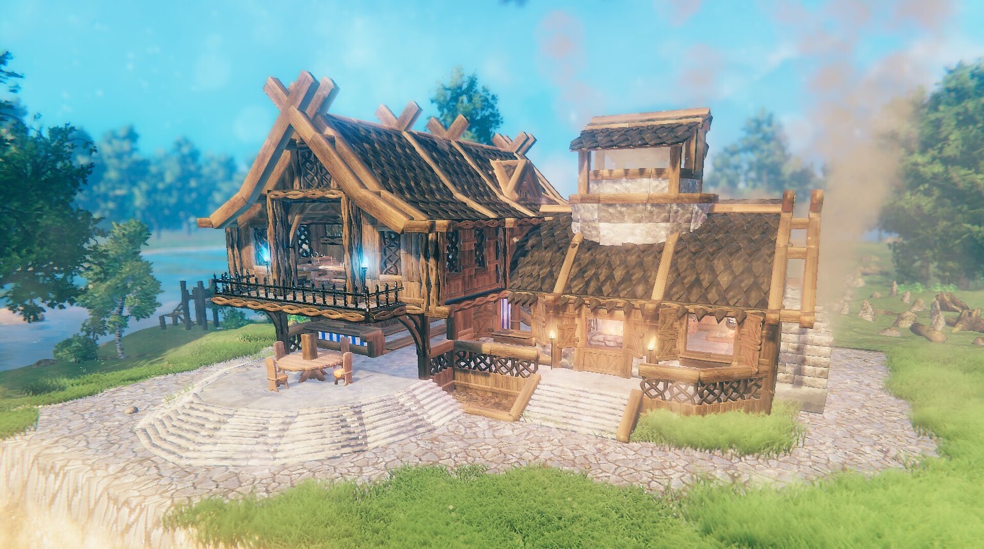 Valheim Shop Building Bakery and Loft Valheim Build