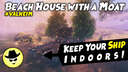 Keep Your Ship Indoors! - Beach House with a Moat | VALHEIM Valheim Build