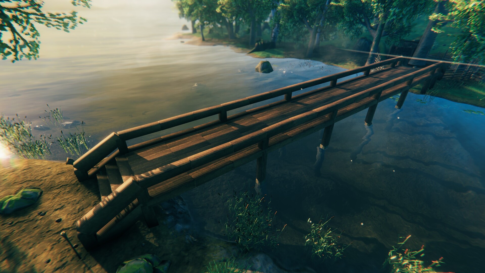 Simple Wood Beam Bridge Valheim Build
