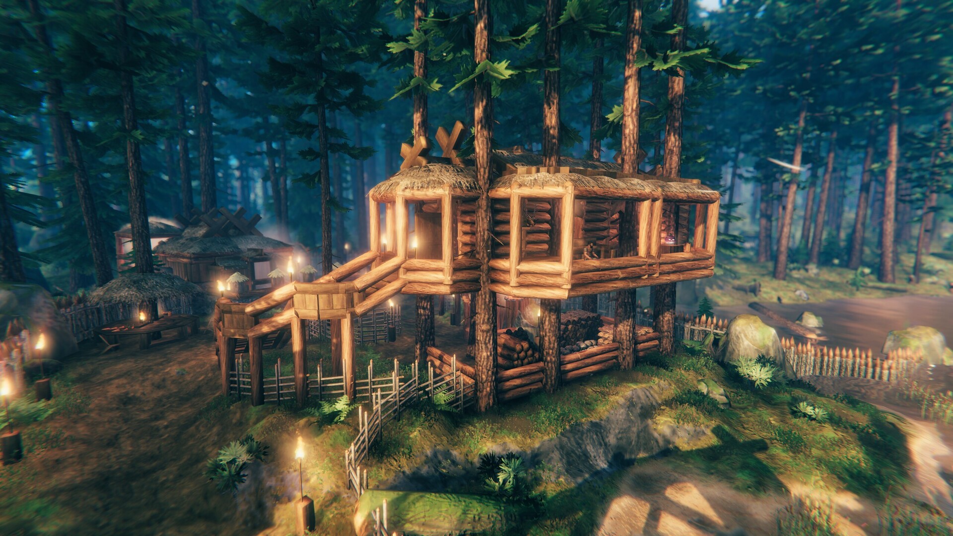 Simple Treehouse Valheim Build