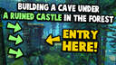 Building a Cave Under a Ruined Castle in the Forest Valheim Build