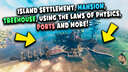 Island Settlement, Mansion, Treehouse, Using the Laws of Physics, Ports and more! Valheim Build
