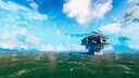 I found a raised area in the middle of the sea and built a very secure base Valheim Build