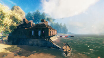 Small Base Entered from Inside the Vertical Cliff Valheim Build