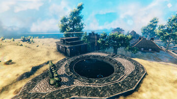 We are building a base around Tar Pool Square Valheim Build