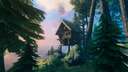 Tiny&simple starterhouse on poles Valheim Build