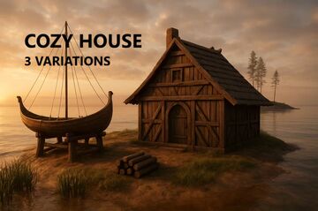 Cozy House 3 variations Valheim Build