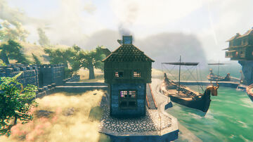 Slim Long Beach House Valheim Build