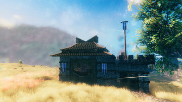 Mansion with Garden and Great Interior Design Valheim Build