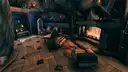 Cozy fireplace and lounge area.