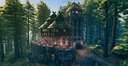 Stone Keep with Cliffside Balcony plus Portal Tower Valheim Build
