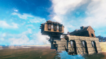 Harbor House Design with Two-Ship Parking Valheim Build