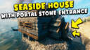 Seaside House with Portal Stone Entrance Valheim Build