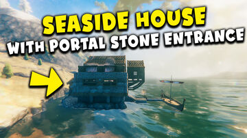 Seaside House with Portal Stone Entrance Valheim Build
