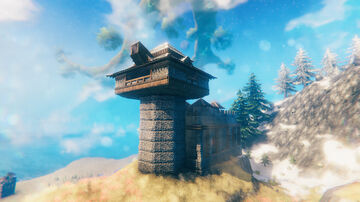 Tower and Castle | Cave Entrance Design! Valheim Build