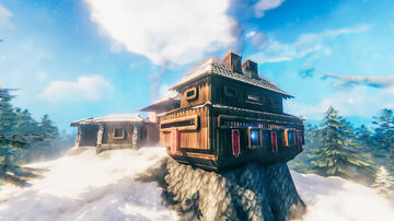 Winter Mansion Dominating the Hill Valheim Build