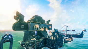 Embossing Effect Design! | Very useful and safe island house Valheim Build