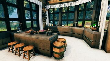 Modern Farmhouse Kitchen Valheim Build