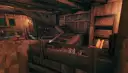 Counter, storage and stairs