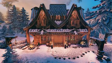 Mountain Lodge (FOB for 4+ vikings) Valheim Build