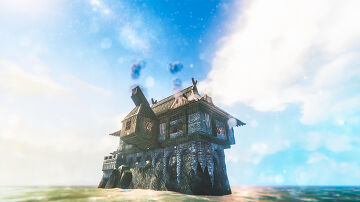 Building a Base on a Small Rock in the Open Ocean Valheim Build