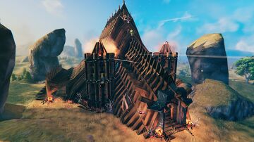 Dynefästning Plains Fortress (Fully decorated late game base for up to 6 vikings) Valheim Build