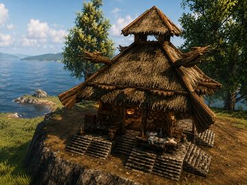 Workshop with underground storage Valheim Build