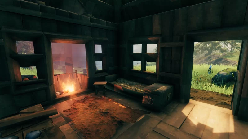 Interior furnished with basic furniture.
