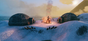 Deep North Waiting Room: Stone Igloo Valheim Build
