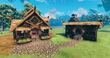 MID-GAME Viking House w/ Blacksmith Area Valheim Build