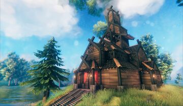 Stave Church Home Valheim Build