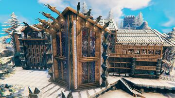 Rawcliffe Ski Lodge-fully decorated Valheim Build