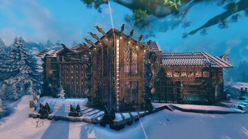 Rawcliffe Ski Lodge-fully decorated Valheim Build