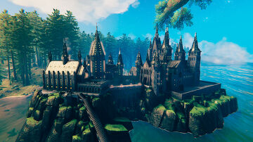 Hogwarts base for 10 friendly wizards. Mini version of the castle (14200 inst) Valheim Build