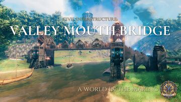 Civil Infrastructure Valley Mouth Bridge Valheim Build