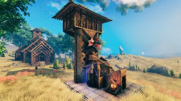 Thunder-Cluck Tower (Chicken Breeder) Eggs and Chickens Valheim Build