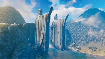 "Behold the Argonath, the Pillars of the Kings" Valheim Build